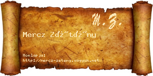 Mercz Zétény névjegykártya